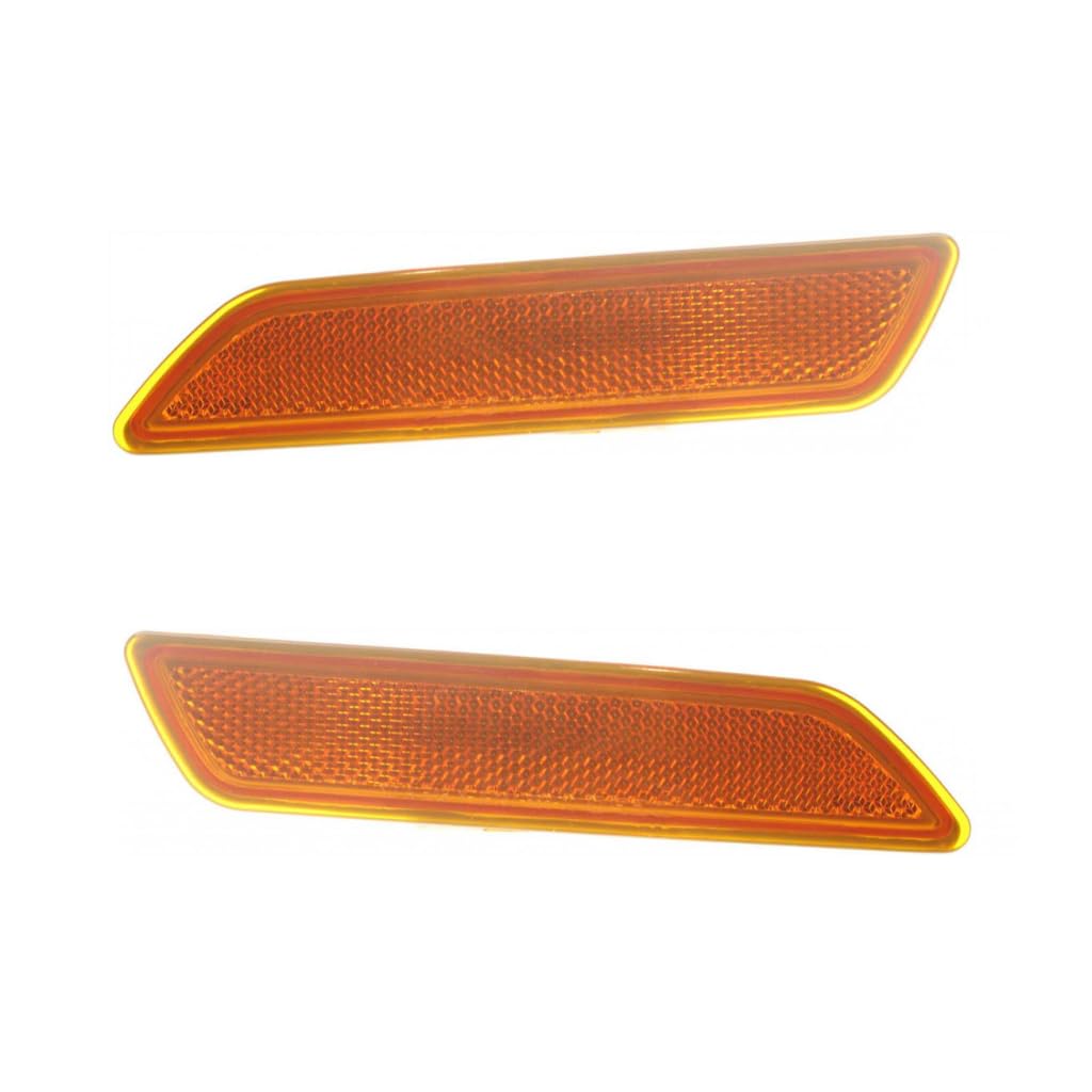 For Chrysler Sebring 2007 2008 2009 2010 Bumper Reflector Unit Driver and Passenger Side | Pair | Front | Halogen | Amber Lens | Sedan | Replacement For CH2550128, CH2551128 | 4389699AC, 4389698AC