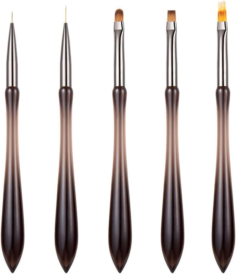 Acrylic Gourd Shape Brown Bar Nail Brush Nail Salon Light Therapy Pen Paint Pen Line Painting Pen