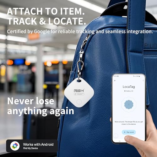 Image of Air Tracker Tag for Android 4 Pack Luggage Tracker Tags Works with Google Find Hub App, Bluetooth Tracker Key Finder and Item Locator for Luggage, Backpack, Suitcases, Replaceable Battery