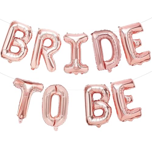 Gleemix Bride to be Deko Luftballon, Junggesellenabschied Frauen Dekoration Luftballons, Rose Gold Hochzeit Folienballon, 16Zoll, für Hochzeits Deko