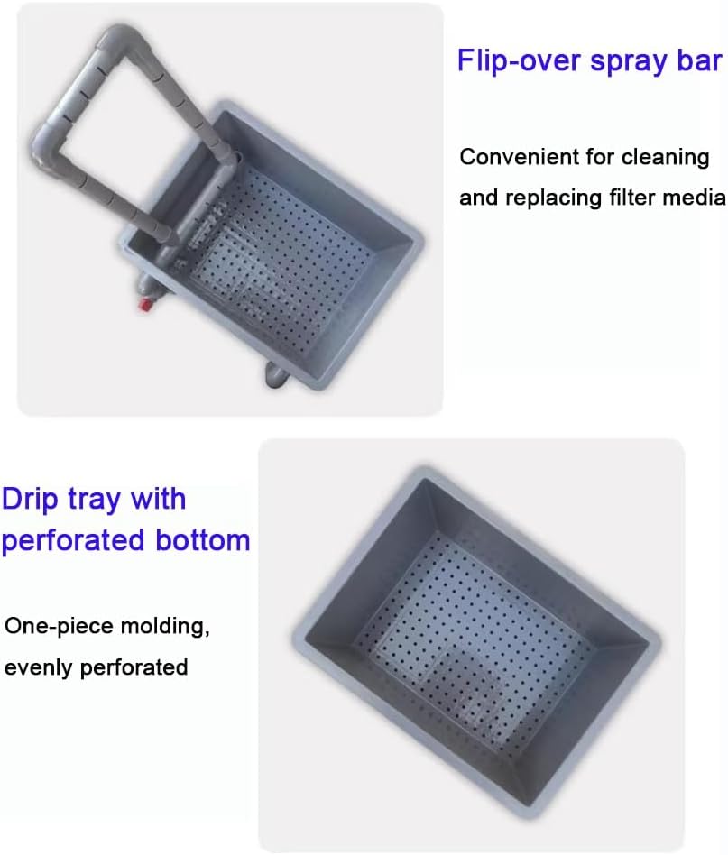 Aquarium Filter Box, Storage Container Fish Tank, External Waterfall Filter Drip Box For Fish Ponds, Multi-stage Filtration, Purification And Oxygenation, No Pump Or Filter Media Included(40x30x61cm)
