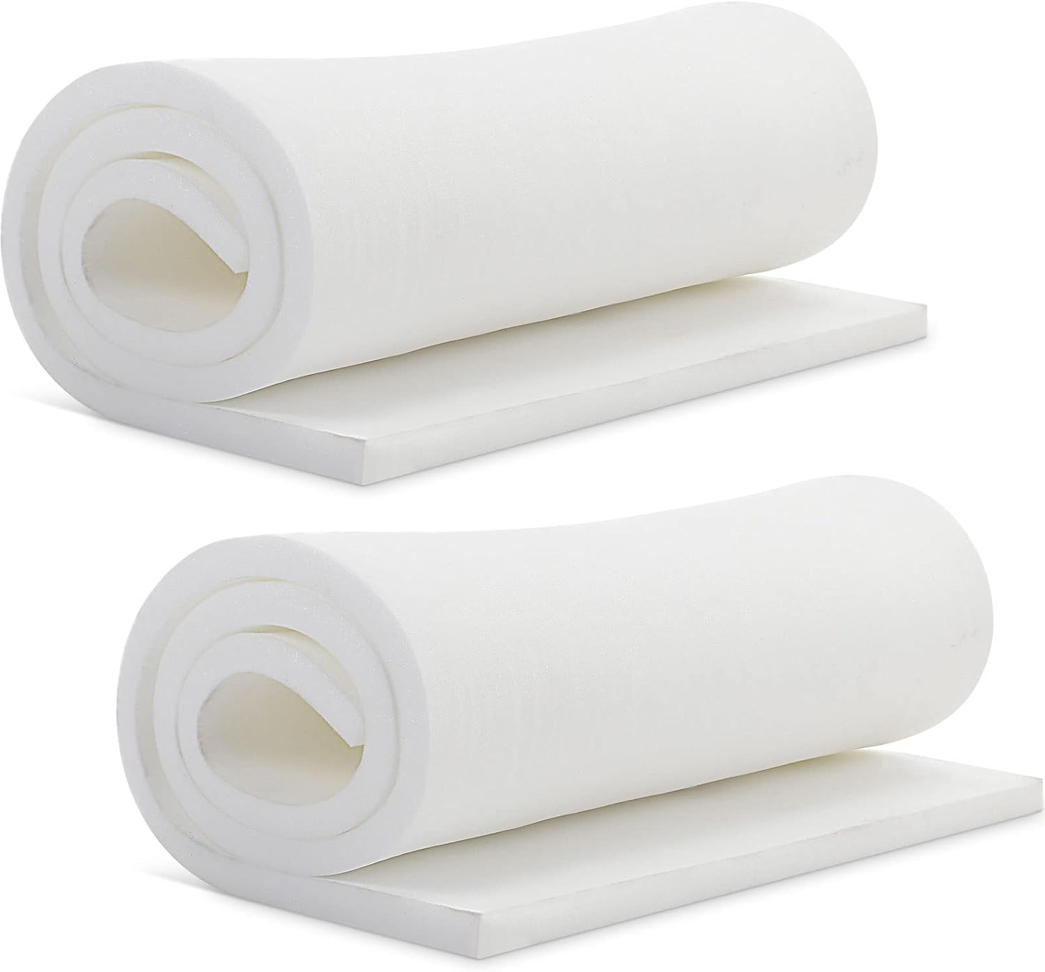 Frienda 2 Pcs Upholstery Foam 1" x 24" x 72" High Density Cushion White Polyurethane Craft Foam Padding for Seat Replacement DIY Projects Chairs Headboards Sofas Home White 1" x 24" x 72"