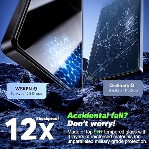 Image of WSKEN for Samsung Galaxy S25 Ultra Screen Protector - [0.02s Fingerprint Unlock] [NO.1 Top 9H+ Tempered Glass] [Auto Dust Remove] [Zero Bubble] 8K HD 10X Shatterproof Case Friendly, 2 Pack