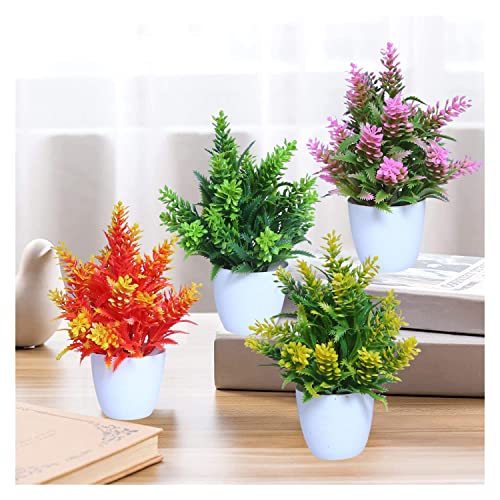 Image of Artificial Flowers for Decoration with Pot Combo of 2PCs Artificial Forest Bonsai Plant with Plastic Pot for Home Decoration Office Table Greenery Room Home Decor Plants (S2P)