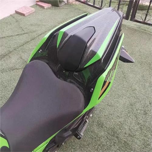 Capot de siège passager Ninja 400 et Z400 look carbone vert - 7