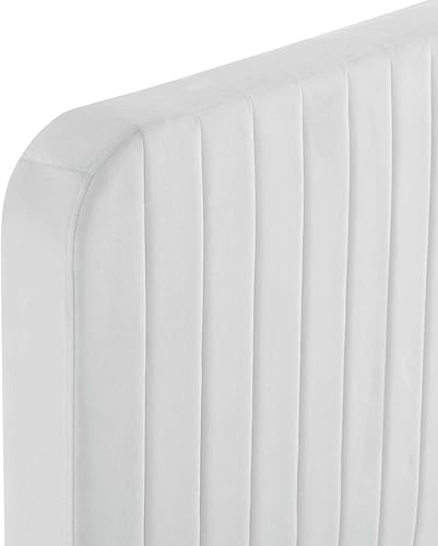 Miniatura 9 de Modway Celine Channel - Cama de plataforma de terciopelo copetudo de rendimiento en color blanco