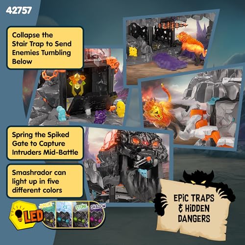 Image of Schleich Eldrador - 119PC Smashrador Master Cave Fortress BattleCave Playset - Light Up LED Toy with 18 Battle Functions - with 4 BattleCaves and 6 Eldrador Creatures for Boys, Girls - Kids Ages 7+