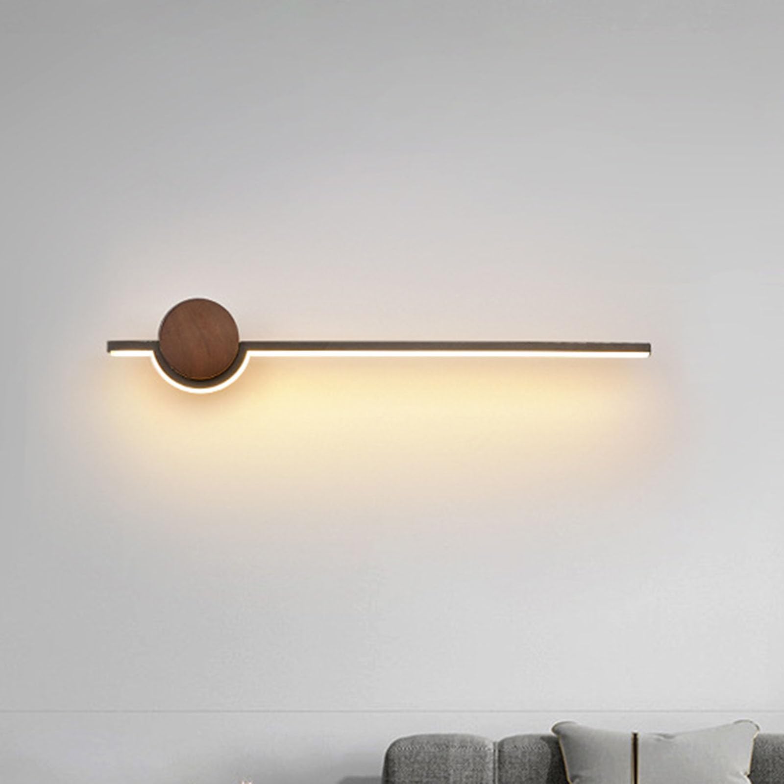 HYJAUSXB Modern LED Wall Light 3000K Acrylic Linear Fixture 9W/42cm Indoor Lighting for Bedroom Living Room Hallway - Sleek Black Design Energy Efficient & Stylish