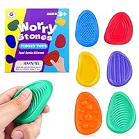 6 Pcs Sensory Stone, Fidget Toys for Kids Adults,Worry Stone Fidget, Sensory Toys for Autism, Fidget Stress Toys for Anxiety Relief (Fidget Toys)