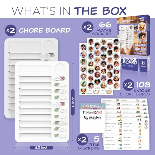 Image of Chore Chart for Kids - Daily Routine Chart for Kids with Checklist & Stickers, Magnetic Kids Chore Chart - 360 Pcs Set of Chore Board Visual Schedule for Kids with Autism & Best ADHD Tools for Kids