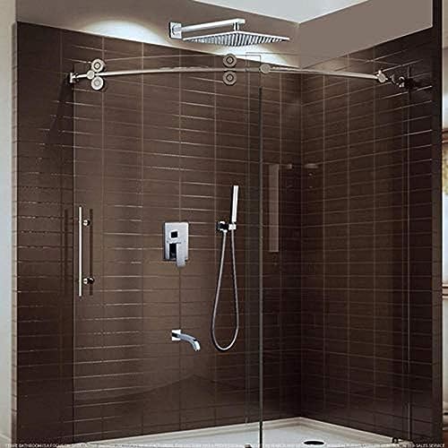 Ensemble de douche dissimulé carré chrome et robinet de pomme de douche encastré - 3