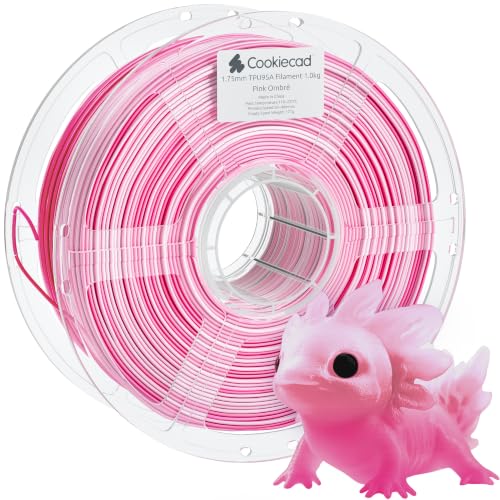Cookiecad TPU Filament 1.75mm 1kg Rainbow Multicolor 3D Printer Filament - Pink Ombre TPU