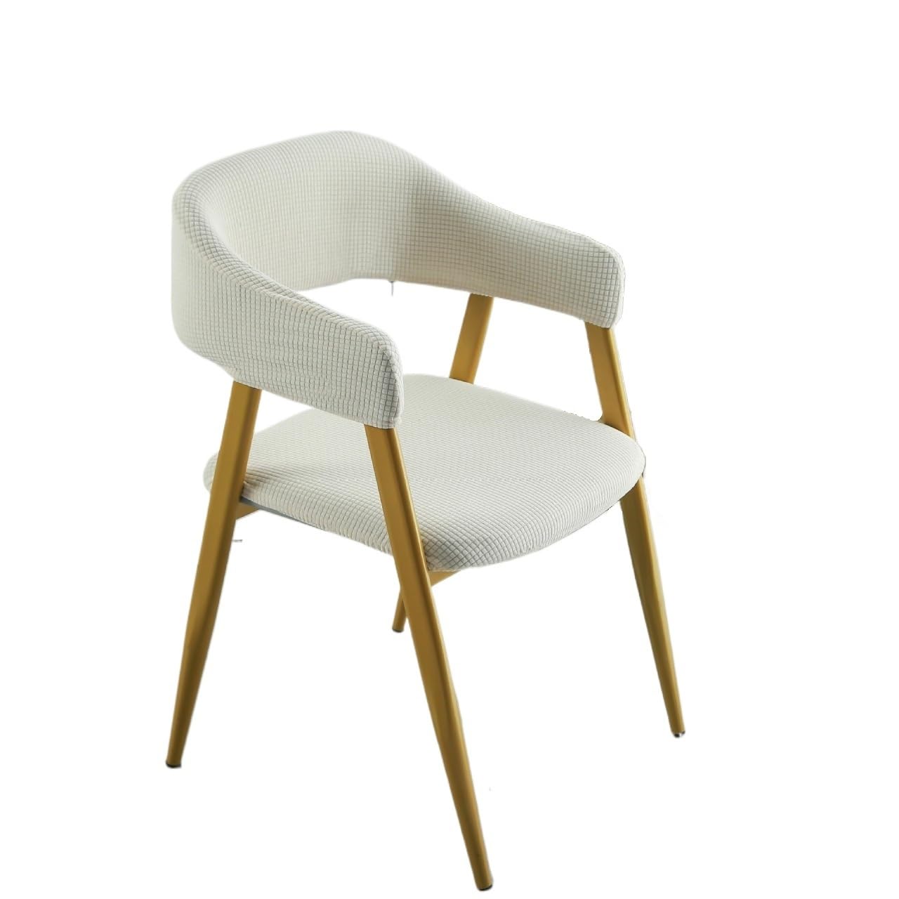 Juego de Fundas Protectoras para Sillas de Comedor, Cocina u Oficina - Elásticas, Lavables y Antideslizantes, 4/6 Piezas Modernas con Respaldo y Brazos(Beige,4pcs)