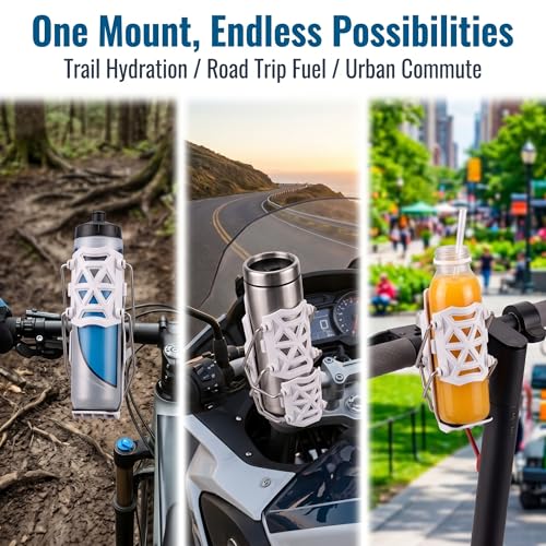 Portavasos adaptable para moto y bicicleta blanco miniatura 3