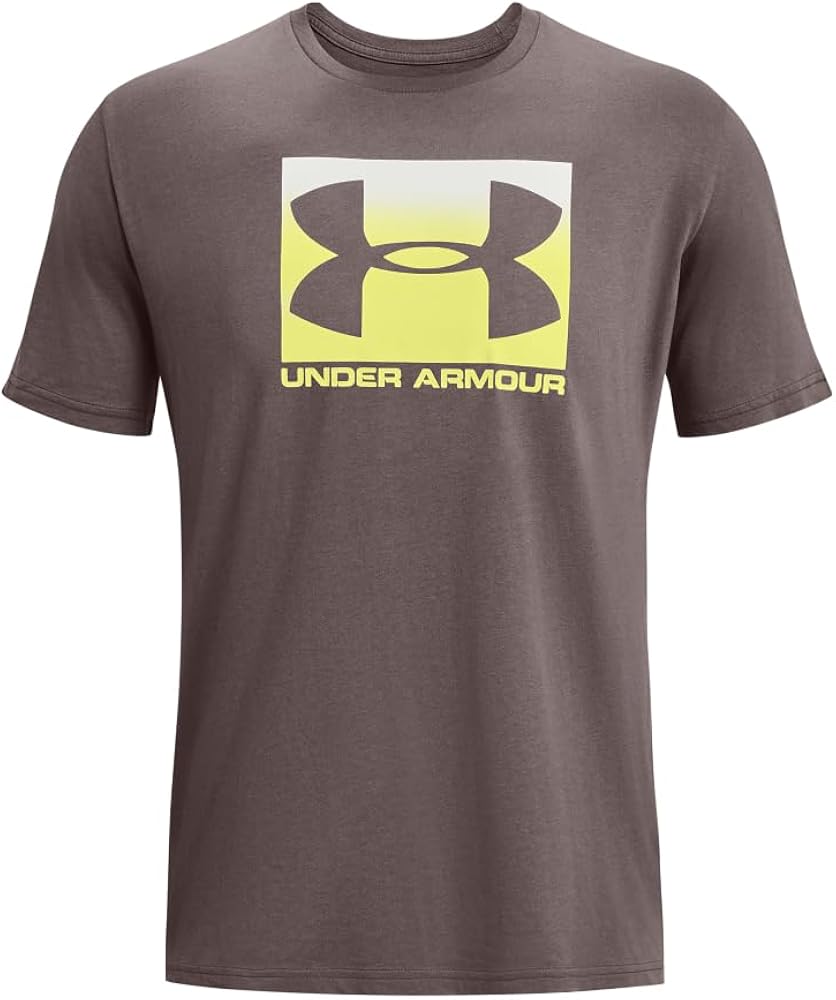 Under Armour Men's Boxed Sportstyle Short-sleeve T-shirt (057) Ash Taupe / White / Lime Yellow Small