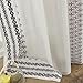SEEKRIGHT Grey Boho Curtains 72 Inch Length for Living Room Grommet Semi Sheer Linen Curtains Striped Embroidered Window Curtains Privacy Bohemian Drapes Farmhouse Bedroom Decor, 52x72 Inches Long