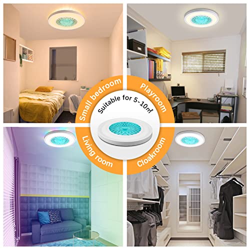 Vipmoon Rgb Led Flush Mount Ceiling Light, 12Inch 24W Dimmable 3000K-6500K Color Changing Light Fixture With Remote Control, Round Ultra Thin Hardwired Lamp For Bedroom Kid Room Party #TOP7