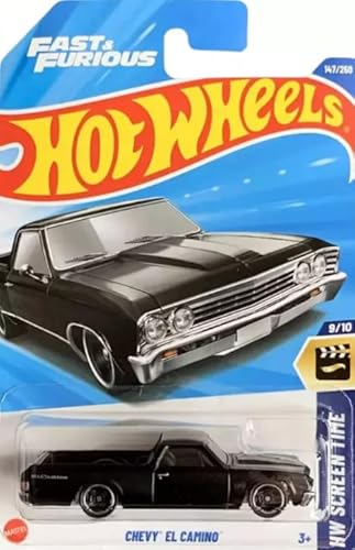 Hot Wheels Chevy El Camino [Black], Screen Time 9/10, 147/250, 1:64 Scale Diecast Car