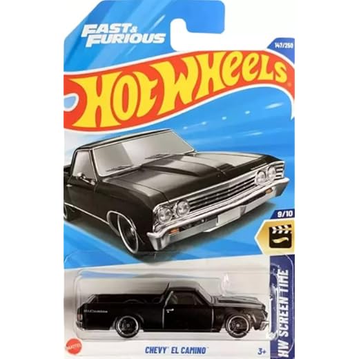 Hot Wheels Chevy El Camino [Black], Screen Time 9/10, 147/250, 1:64 Scale Diecast Car