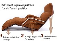 Vista 4 de Chaise lounge reclinable de gamuza suave y ajustable para sala de estar, sofás y sillones