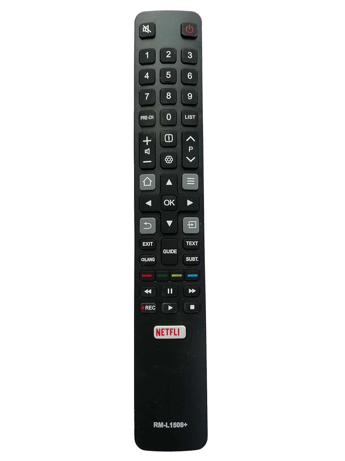 LipiWorld® RM-L1508+ LED LCD Smart TV HD Remote Control (Suitable for TCL Led Tv Remote) Compatible with Function Netflix TCL Tv