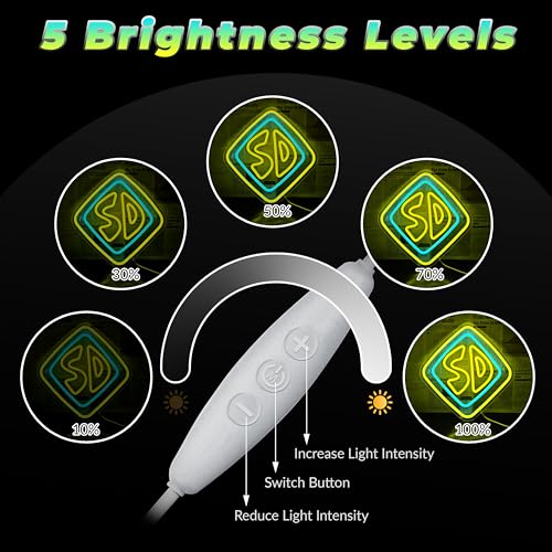 Image of Anime Dog Neon Light Sign - Dimmable SD Neon Sign for Game Room, Kids Room, Bar - Ice Blue & Yellow - 11.81x11.42inches