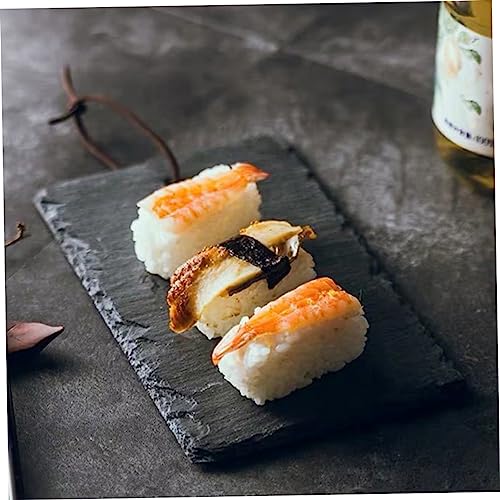 2 platos aislados para sushi color negro elegante miniatura 6