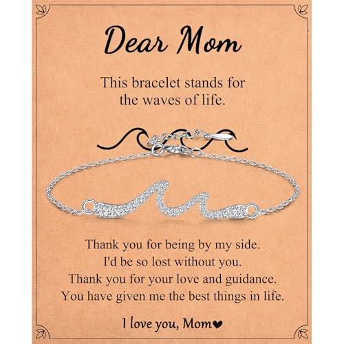Image of Wave Bracelet Gifts for Mom Grammy Nana Boss Lady Best Friends Sister Daughter Granddauhgter Niece, Christmas Birthday Easter Valentines Day Graduation Gifts for Women Her Girls
