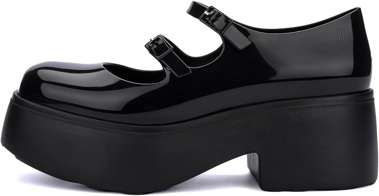 Farah Platform Shoes for Women, Jelly Closed Toe with Buckle