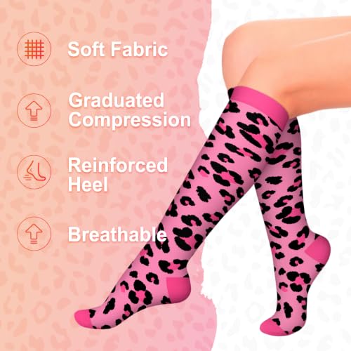 Image of 4 Pairs Compression Socks for Women Circulation-Best Support for Nurses,Running,Athletic,Travel