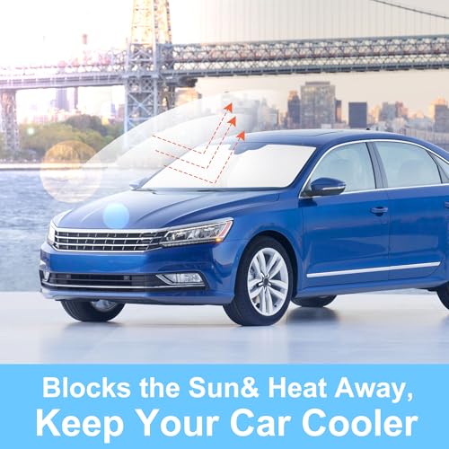 Image of Windshield Sun Shade Custom Fit for 2012-2022 Volkswagen VW Passat Accessories Foldable Sunshade Sun Blocker Protect Car from Sun Rays & Heat Damage Keep Car Cooler