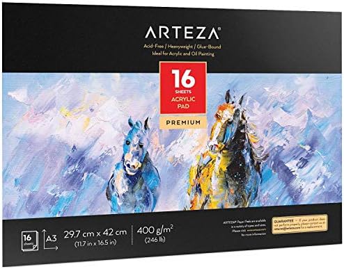arteza akrilik boyalar icin cizim blogu a3 16 yaprak kalin resim kagidi 400 g m akrilik ve yagli boya boyama icin boyama kitabi amazon com tr ofis ve kirtasiye