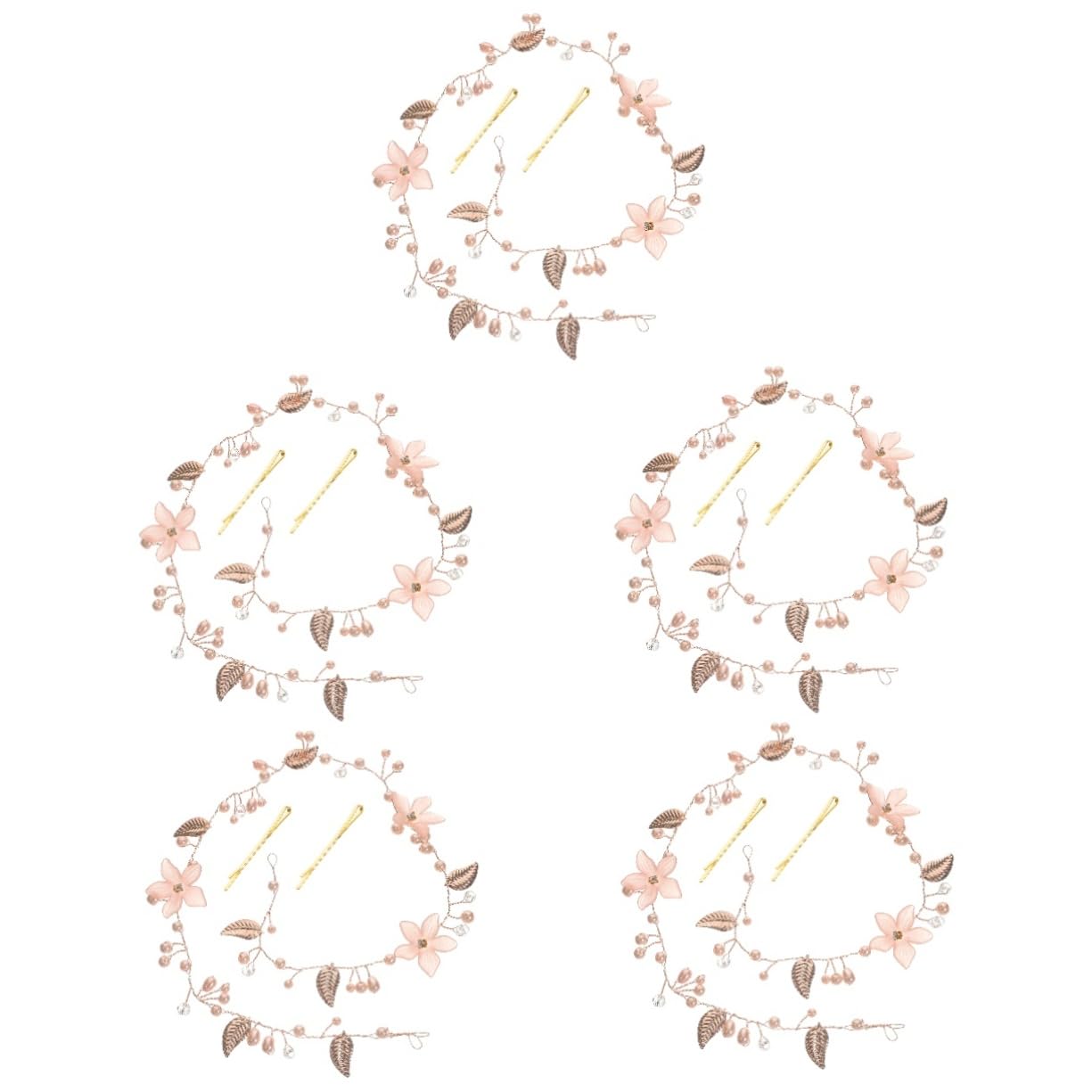 Beavorty 5stücke Blumenhaarreif Für Braut Eleganter Haarschmuck Mit Blumen Und Blattemuster Für Hochzeiten Abendveranstaltungen Und Besondere Anlässe Leicht Und Komfortabel Zu Tragen