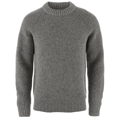 Fjällräven Herren Övik Waffle Knit Sweatshirt, Grey, L