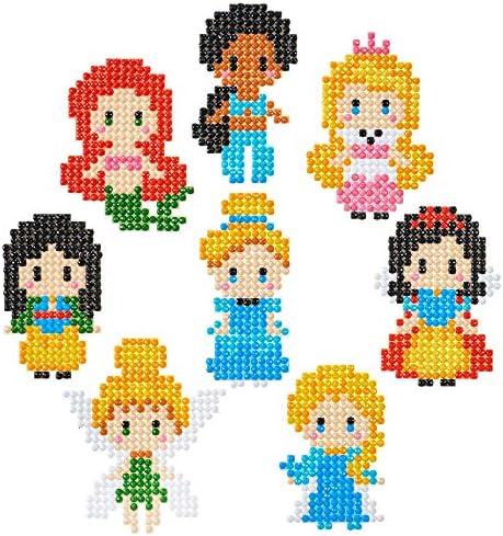 Luss Custom 8 Pieces Diamond Painting Stickers DIY Kits for Kids, 5D Princess Diamond Art Mosaic Stickers by Numbers Kits Crafts Set for Children, Beginner, Boys and Girls (Princess)