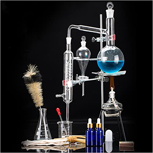 Home Distiller Distilling Essential Oil - Alcohol Distiller Chemistry Lab Glassware Kit,Glass Distilling,Distillation Apparatus 500 ML