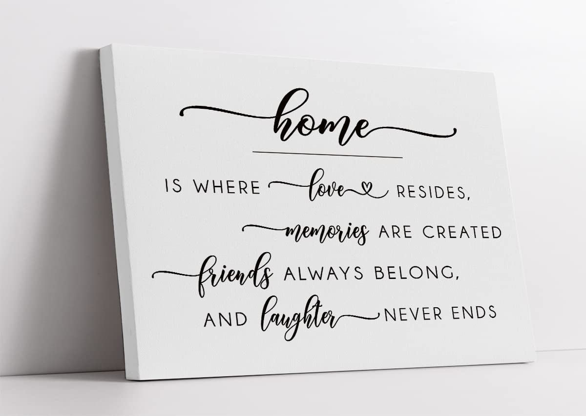 LiTiu Home Is Where Love Resides Minimalist Framed Wall Art Canvas Prints Decor,14''x 11'',Love Artwork Family Gifts New Home Decorations For Home Living Room