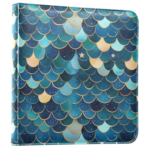 Álbum de Fotos ALAZA con Cubierta de Poliuretano y Diseño de Escamas de Sirena y Estrellas, con Anillas de 3 Argollas, para Bodas, Viajes y Recuerdos Familiares miniatura 1