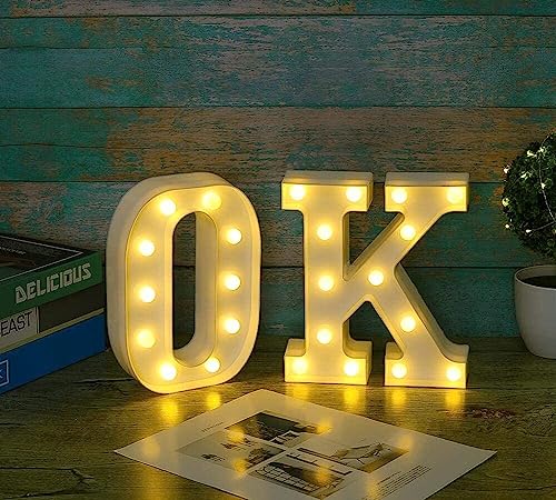 Image of Beeban Marquee O Alphabet Shaped LED Light Lamp for Decoration Decore Walls Hanging Birthday Party Wedding (O)