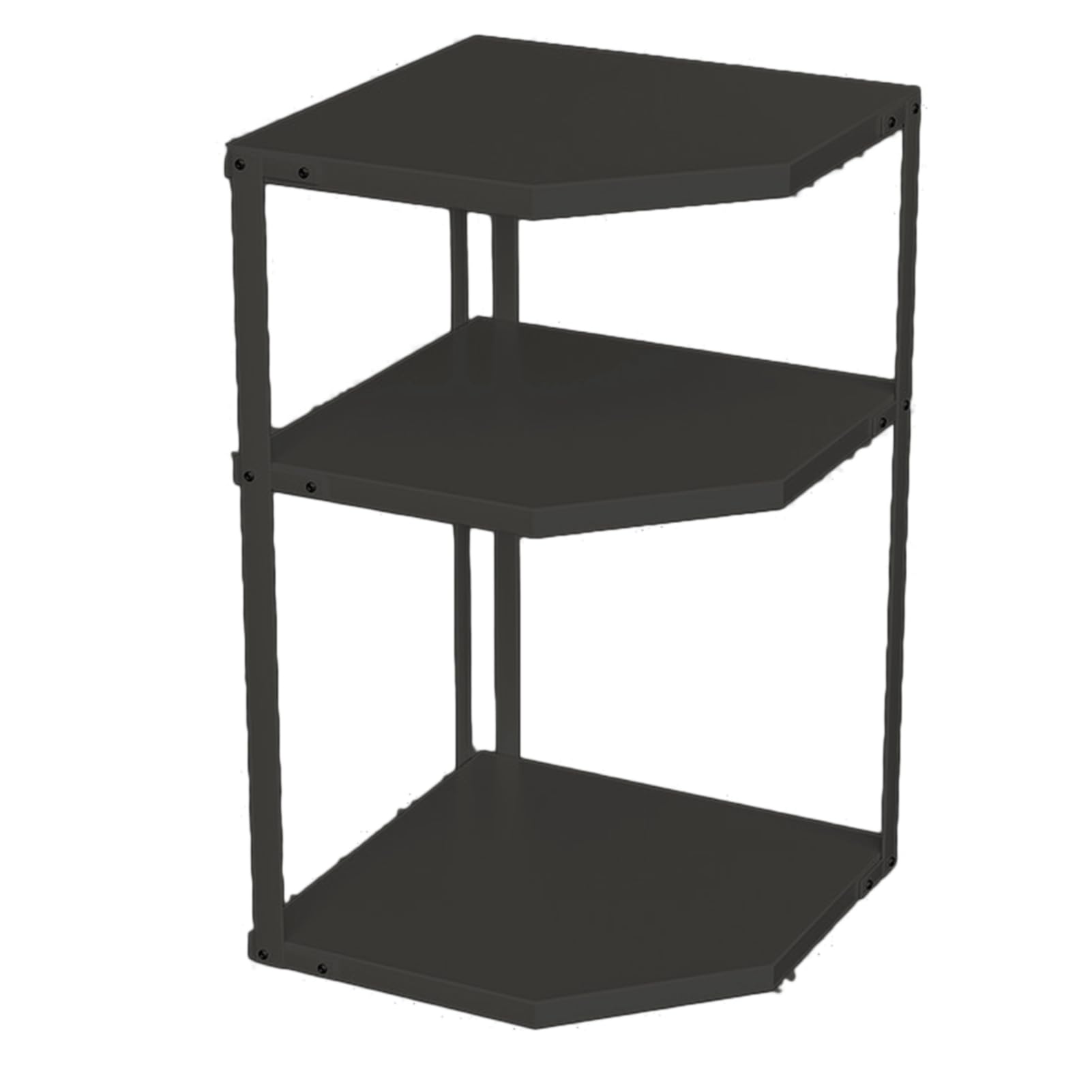 Tissting Cabinet Corner Shelf, Kitchen Cupboard Organiser, Kitchen Small Corner Shelf Rack Fan Shaped Space Saving Stable Carbon Steel Cookware Stand for Pots Pans (3 Layer Black 27x27x45.5cm)