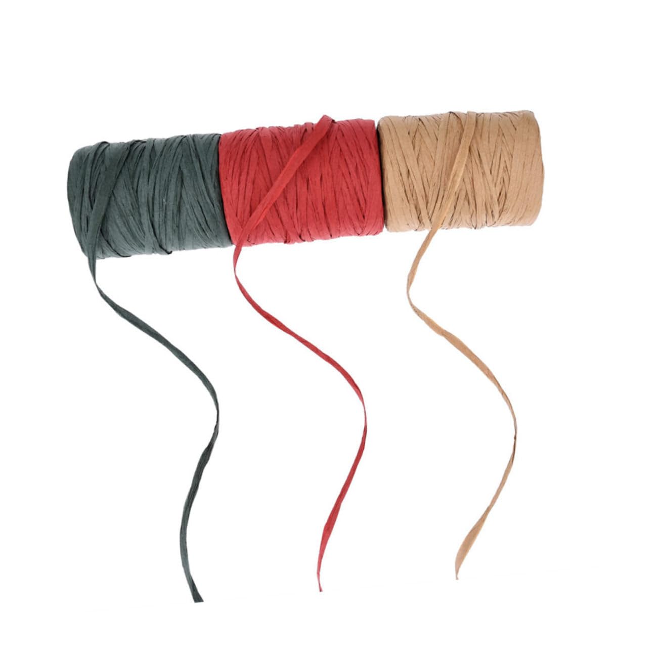 Lurrose 12rollen Natürliche Raffia-papierband Für Kreative Bastelprojekte Und Geschenkpaks Pro Rolle Rot Grün Und Naturfarben Für Weihnachten Und Hochzeiten