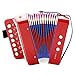 Dilwe Accordéon, 7 Touches 2 Basses Mini accordéon Jouet éducatif Instrument Musical pour Enfant débutant (Red)