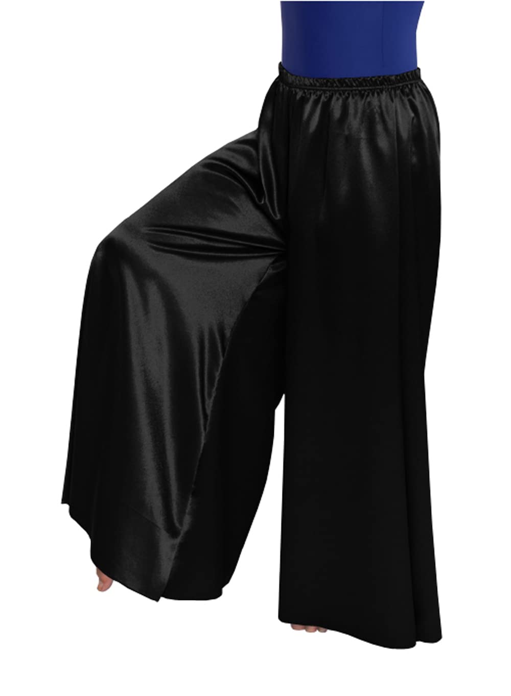 Indian Trendy Womens Casual Loose Elastic Shiny Palazzo Wide Leg Pants Satin Trousers