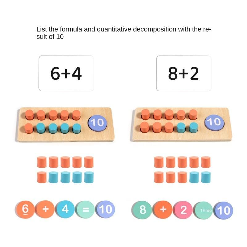 MARA BOMMAI® Wooden Ten Frame Math Learning Toy | Montessori Counting & Number Recognition Set for Kids | Educational Addition & Subtraction Toy for Preschoolers | STEM Math Manipulative for 3+ Years - Image 5 thumbnail