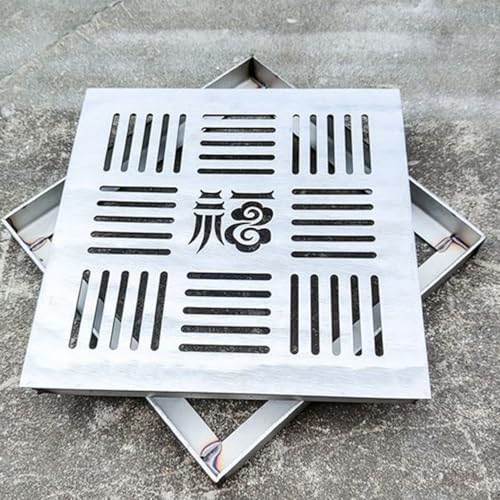 Osłona odpływowa ze stali nierdzewnej 304 na podwórko, patio i do ogrodu, system rusztu drenażowego (15 x 15 x 2 cm)