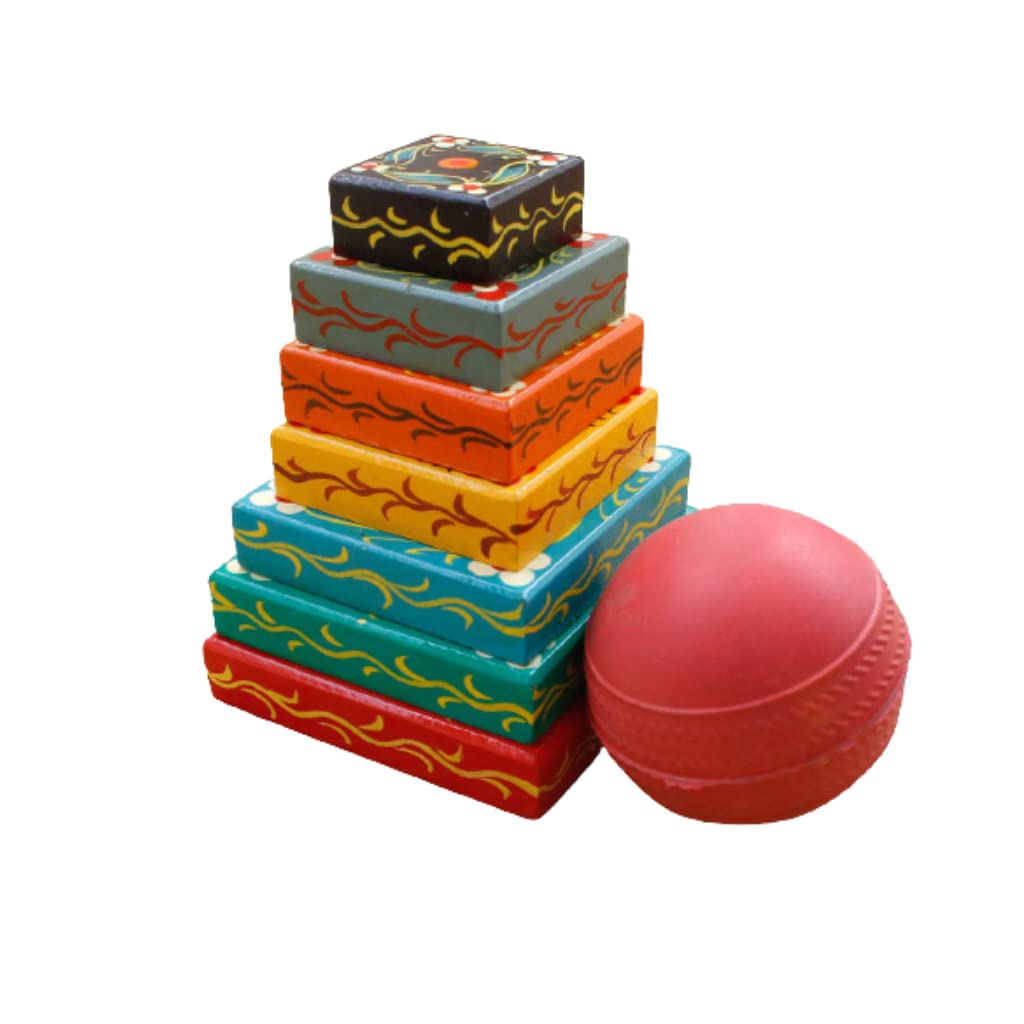 Ancient Living Kid Lagori Pitthu Satodiyu 7Stones Seven Stones Satoliya Handpainted Indian Traditional Game Above 5 Years