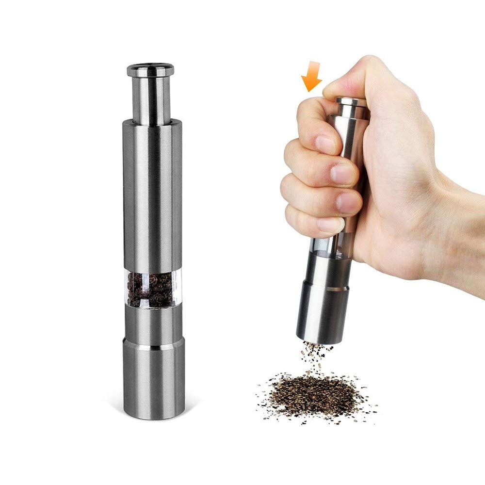 Stainless Steel Pepper Salt Mills Handheld Salt Shaker Salt and Pepper Shaker Spices Grinder Table Kitchen Restaurant Grinders