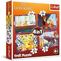 Trefl - The Lion King, El Valiente Rey León - Puzle 4en1, 4