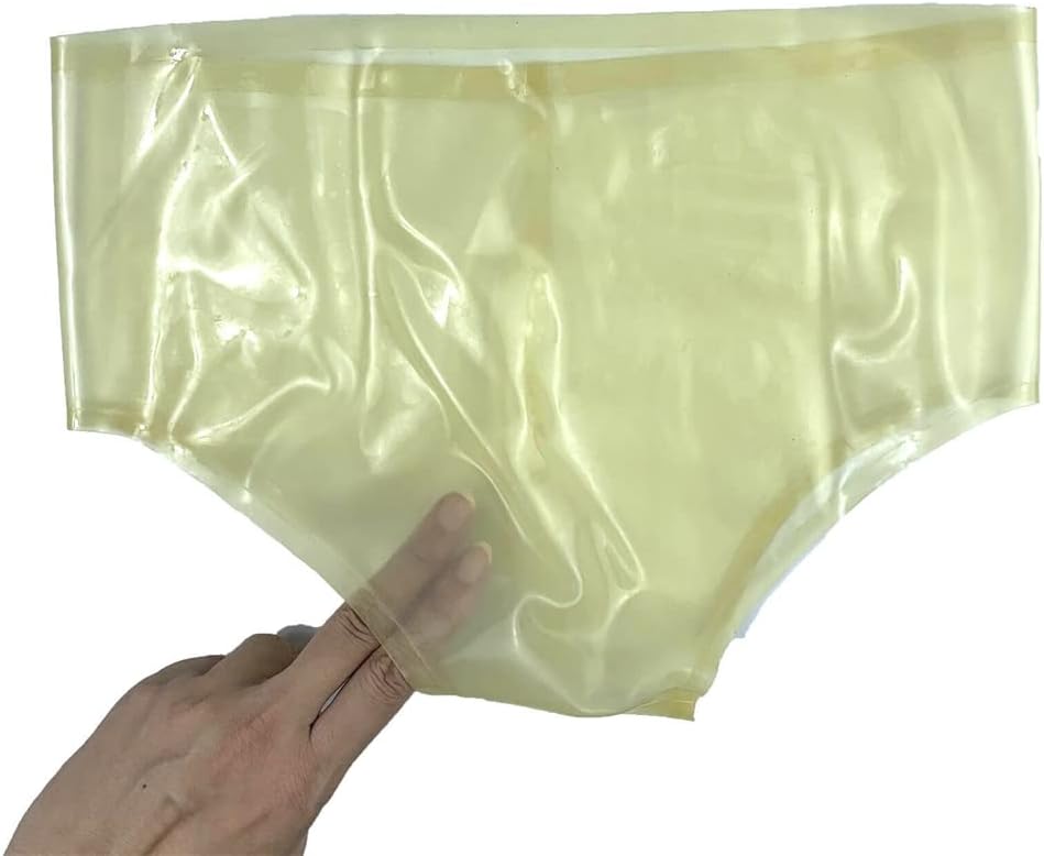 Men Latex Boxer Briefs Underwear Translucent Shorts Tight Underwear for Bodysuit