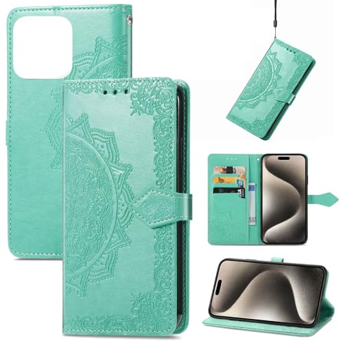 Rfvzubemok Compatible with Huawei nova 12 Wallet Cover,Compatible with Huawei nova 12 5G Flip Stand Card Slots Magnetic Closure Phone Case Green
